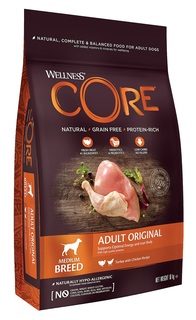 Сухой корм Wellness CORE &quot;Индейка с курицей&quot; для взрослых собак средних пород, 10кг Cor.E