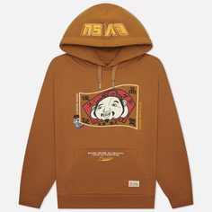 Мужская толстовка Evisu Heritage Embroidered Godhead Flag & Darumas Hoodie, цвет коричневый