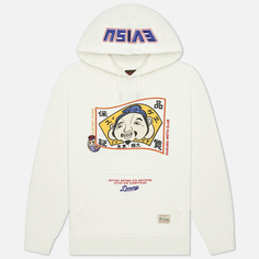 Мужская толстовка Evisu Heritage Embroidered Godhead Flag & Darumas Hoodie, цвет белый