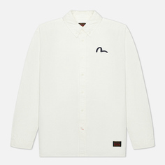 Мужская рубашка Evisu Heritage Dragon & Mountain Fuji Printed Oxford, цвет белый