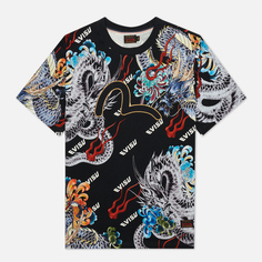 Мужская футболка Evisu Heritage Ukiyo-e Dragon All Over Print, цвет чёрный