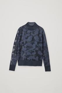 ПОЛУПРОЗРАЧНЫЙ ДЖЕМПЕР С ВЫСОКИМ ВОРОТНИКОМ И АБСТРАКТНЫМ ПРИНТОМ COS