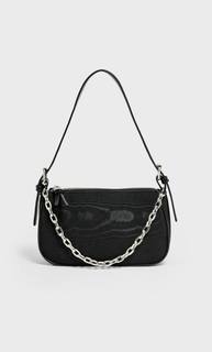 Stradivarius Сумка Из Ткани С Цепочкой Черный 103