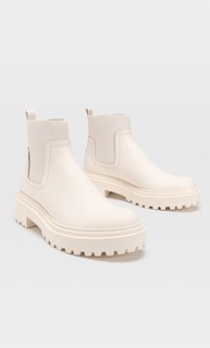 Stradivarius Ботинки Челси На Низком Каблуке Розовато-Бежевый 41