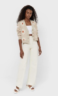 Stradivarius Жаккардовый Кардиган Бежевый L
