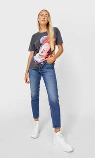 Stradivarius Футболка С Принтом «Минни» Темно-Серый Xs