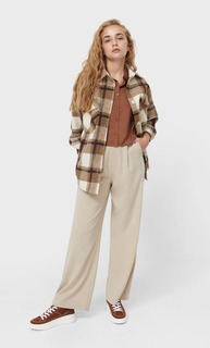 Stradivarius Укороченная Рубашка Из Сатина Multicolor Xl