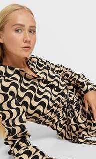 Stradivarius Платье-Рубашка С Принтом Черный S