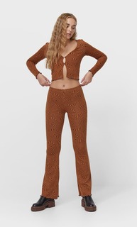 Stradivarius Кардиган С Волнистой Кромкой Оранжевый M