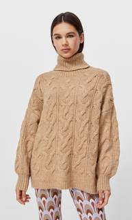 Stradivarius Свитер Из Валяной Пряжи С Узором «Косы» Бежевый Xs