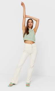 Stradivarius Жилет Из Кружева Кроше Зеленый S