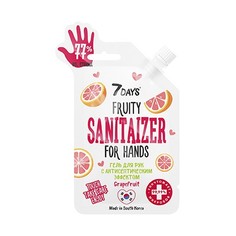 7 Days, Гель для рук Fruity Sanitaizer, с ароматом витаминного грейпфрута