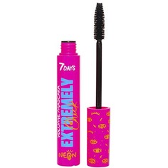 7 Days, Тушь для ресниц Extremely Chick Volume Uvglow Neon, тон 301, Black Vendetta