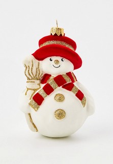 Елочная игрушка Грай "Снеговик в шарфе с метлой"