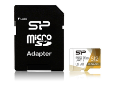 Карта памяти 512Gb - Silicon Superior Pro A1 MicroSDXC Class 10 UHS-I U3 SP512GBSTXDU3V20AB с адаптером SD