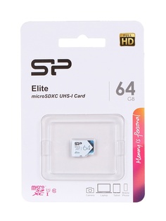 Карта памяти 64Gb - Silicon Power Elite MicroSDHC Class 10 UHS-I SP064GBSTXBU1V21