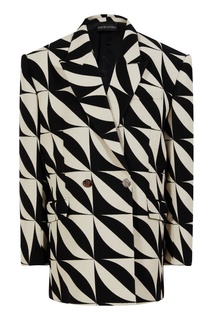 Черно-белый жакет с геометрическим принтом David Koma