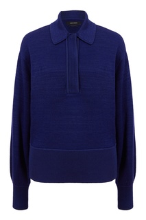 Синий джемпер с воротником-поло Heron Isabel Marant