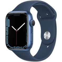 Смарт-часы Apple Watch Series 7 45 мм синий, спортивный ремешок