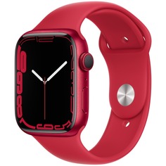 Смарт-часы Apple Watch Series 7 45 мм красный, спортивный ремешок
