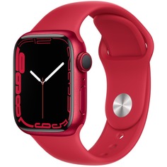 Смарт-часы Apple Watch Series 7 41 мм красный, спортивный ремешок