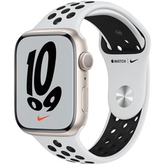 Смарт-часы Apple Watch Nike Series 7 45 мм сияющая звезда, спортивный ремешок MKNA3RU/A