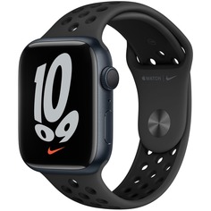 Смарт-часы Apple Watch Nike Series 7 45 мм тёмная ночь, спортивный ремешок