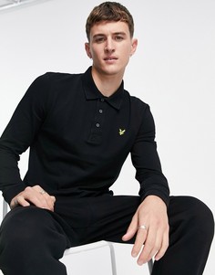 Черная футболка-поло с длинными рукавами Lyle & Scott-Черный цвет