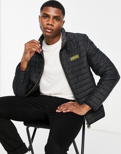 Черная стеганая куртка с контрастным логотипом Barbour International Mind-Черный цвет