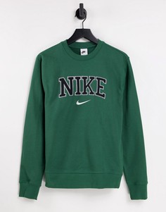 Флисовый oversized-свитшот в стиле унисекс зеленого цвета с винтажным логотипом Nike Unisex Vintage-Зеленый цвет