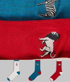 Набор из 3 пар носков с животными в подарочной упаковке Chelsea Peers-Разноцветный
