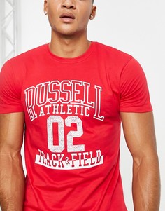 Красная футболка с логотипом "Track And Field" Russell Athletic-Красный