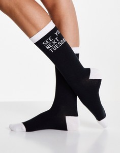 Черные носки с надписью "See You Next Tuesday" Typo-Черный цвет
