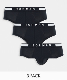 Набор из 3 пар черных трусов Topman-Черный цвет