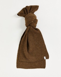 Коричневый шарф из пряжи с добавлением шерсти Selected Homme-Коричневый цвет