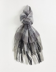 Черно-серый oversized-шарф в клетку Selected Homme-Разноцветный