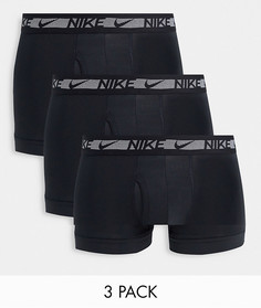 Набор из 3 черных боксеров-брифов из микрофибры Nike Flex-Черный цвет