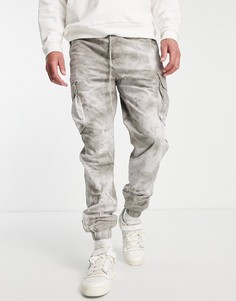 Серые брюки карго с принтом тай-дай River Island-Серый