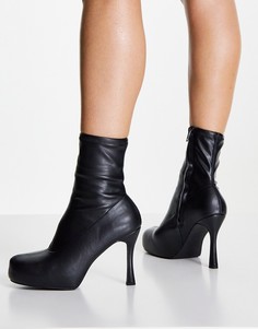 Черные ботинки на высоком каблуке и платформе ASOS DESIGN Event-Черный цвет