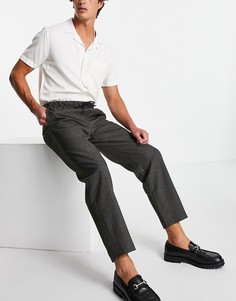Серые брюки с узором «мелкая гусиная лапка» и эластичным поясом Rudie-Серый Ban.Do