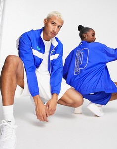 Ярко-синяя с белым спортивная куртка унисекс в стиле ретро Reebok x Prince-Голубой