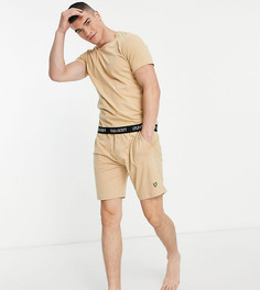 Комплект из футболки и шорт светло-бежевого цвета с отделкой тесьмой Lyle & Scott Bodywear Larry-Светло-бежевый цвет