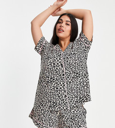 Пижамный комплект с шортами и леопардовым принтом Короткий-Multi Yours