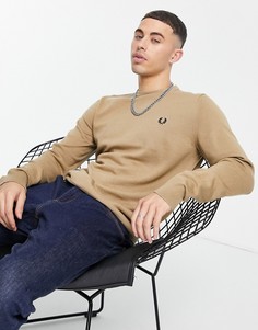 Светло-бежевый классический джемпер с круглым вырезом Fred Perry-Светло-бежевый цвет