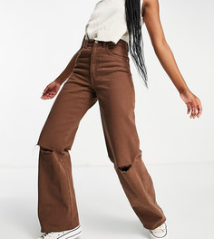 Коричневые винтажные джинсы в стиле 90-х Stradivarius-Коричневый цвет