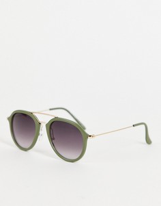 Зеленые солнцезащитные очки-авиаторы в стиле унисекс AJ Morgan-Зеленый цвет