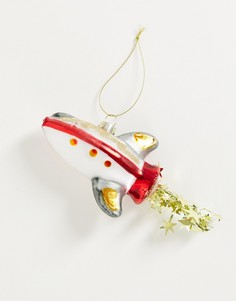 Новогодняя игрушка на елку в виде ракеты Sass & Belle-Разноцветный