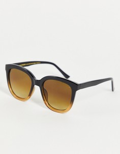 Женские солнцезащитные очки с круглой оправой и стеклами с черно-коричневым омбре A.Kjaerbede Billy-Черный цвет