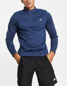 Темно-синий свитшот с короткой молнией adidas Golf