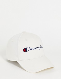 Кепка цвета экрю с логотипом Champion-Белый